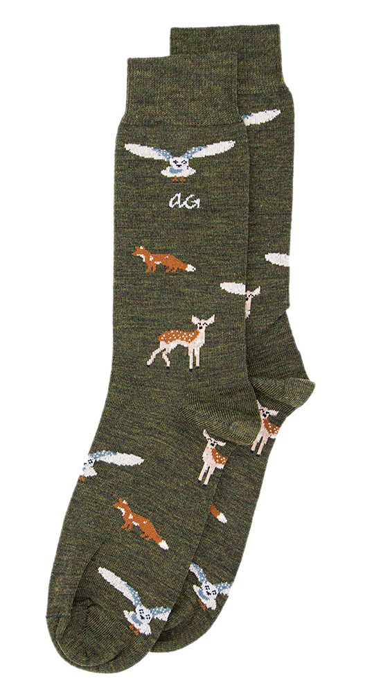 Forest Animals Merino Wool | Army