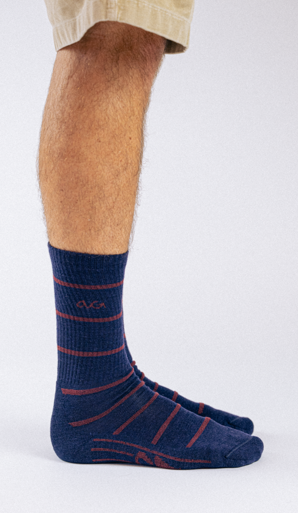 Merino Hike Stripe Thin | Navy