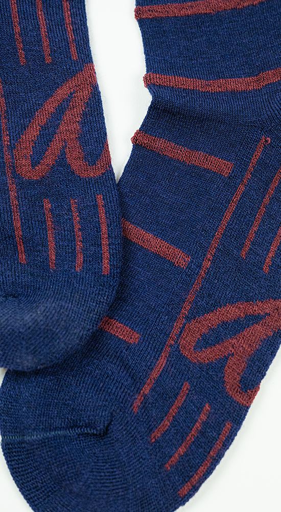 Merino Hike Stripe Thin | Navy