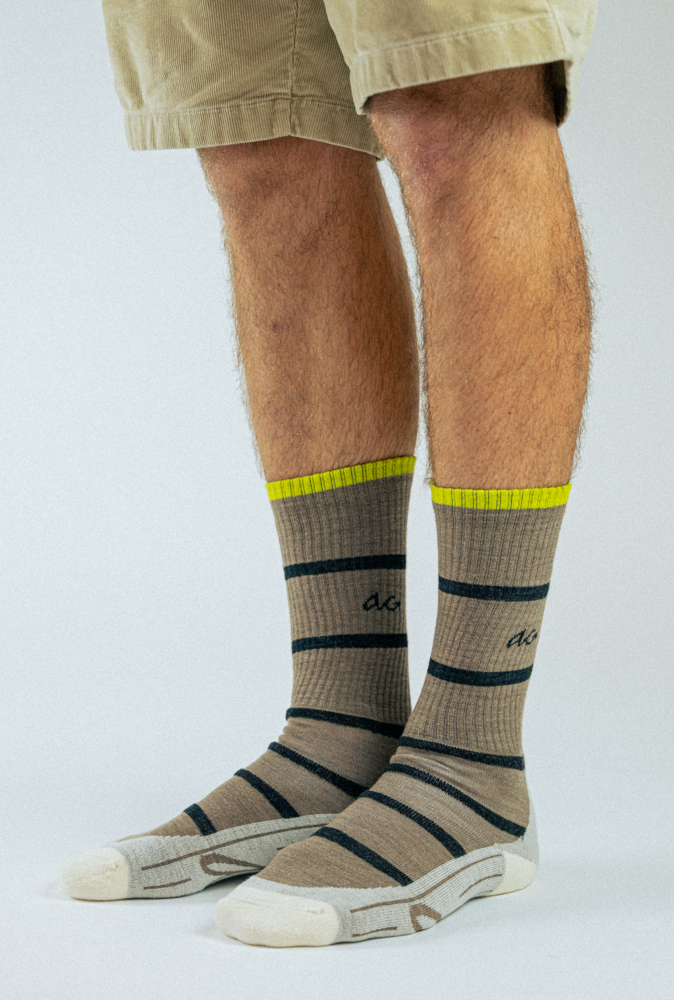 Merino Hike Stripe Thin | Tobacco