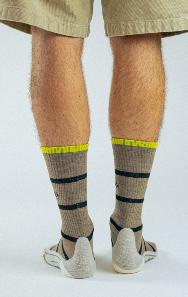 Merino Hike Stripe Thin | Tobacco